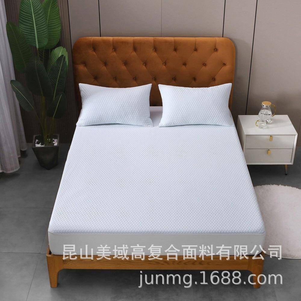 酒民色宾馆用店防水床笠三宿件套床垫罩枕罩/蓝女生防水保JRX-142