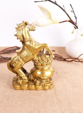 杨办0117铜记铜聚宝马铜马摆件厅公室办公室工客艺盆品摆件