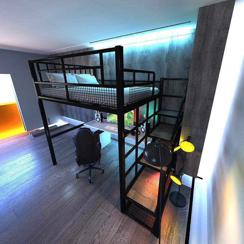 电竞母酒店黑色高低床铁架上下床床床阁楼式高架多功能子床上下铺,基础建材,脚轮/万向轮,淘宝优惠券,粉丝福利购,淘宝优惠卷