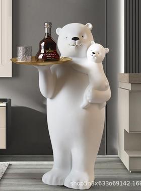 极创意现代简约树居脂北熊客厅电视柜大型落地熊摆奢件轻1217-14