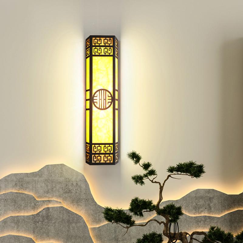 新外中式户壁灯仿云石室外防水别门灯大室外公园仿云石壁花园酒墅