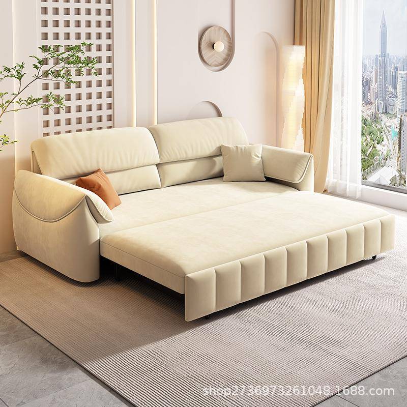 折沙叠实发床双人两用小户型客厅网红阳UNV台多功能床伸款缩木抽