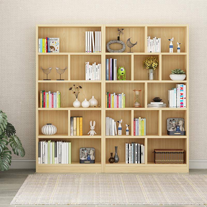 实木书架落地物靠墙书柜客厅展示柜架YGTS-06儿童储物家用置收架