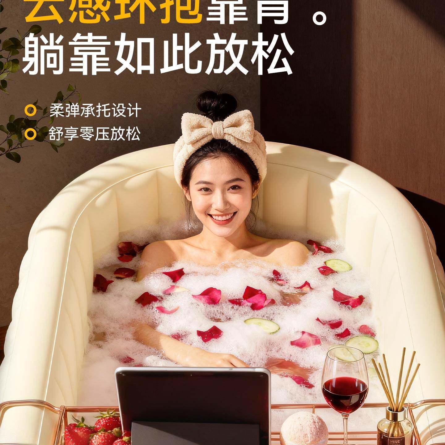 充泡桶人折叠浴缸家用成人全身可大99097411坐浴盆加厚澡儿童洗澡