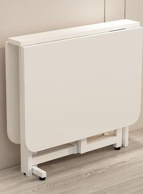 小户可型折餐桌简约叠RIT现代带轮方长形移动饭桌家用超薄滑轮款