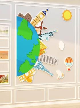 托球幼园墙面装饰环创主题成品材料文化OZK管班教室布地置毛儿毡