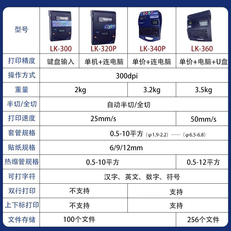 线号印机LK300/3号码2管打机0热缩管LK340P电脑CFR套管打标机