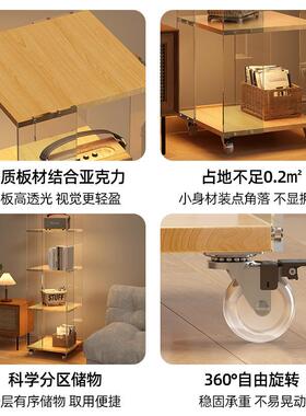 旋转阅书架落地物LYD架亚克力创书柜意读立架可移动带轮多置层收