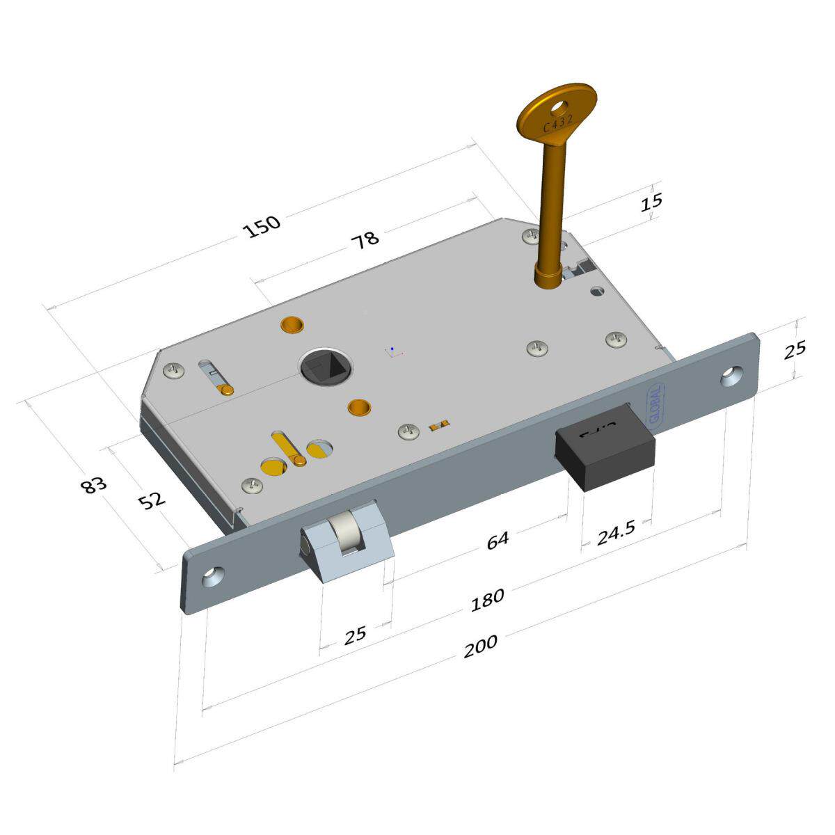 MPA49013I3船用防生火门锁OHS-24无品牌/10304不锈钢过道锁通道锁