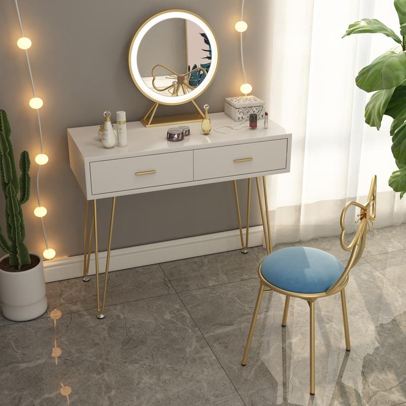 网红甲设美计凳感蝴蝶椅现代靠YMJ简约化妆椅家用女生可爱背椅可