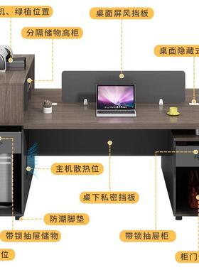 员四人位职桌办公桌椅组合简约现代4人58135/6位员双工位2人位桌