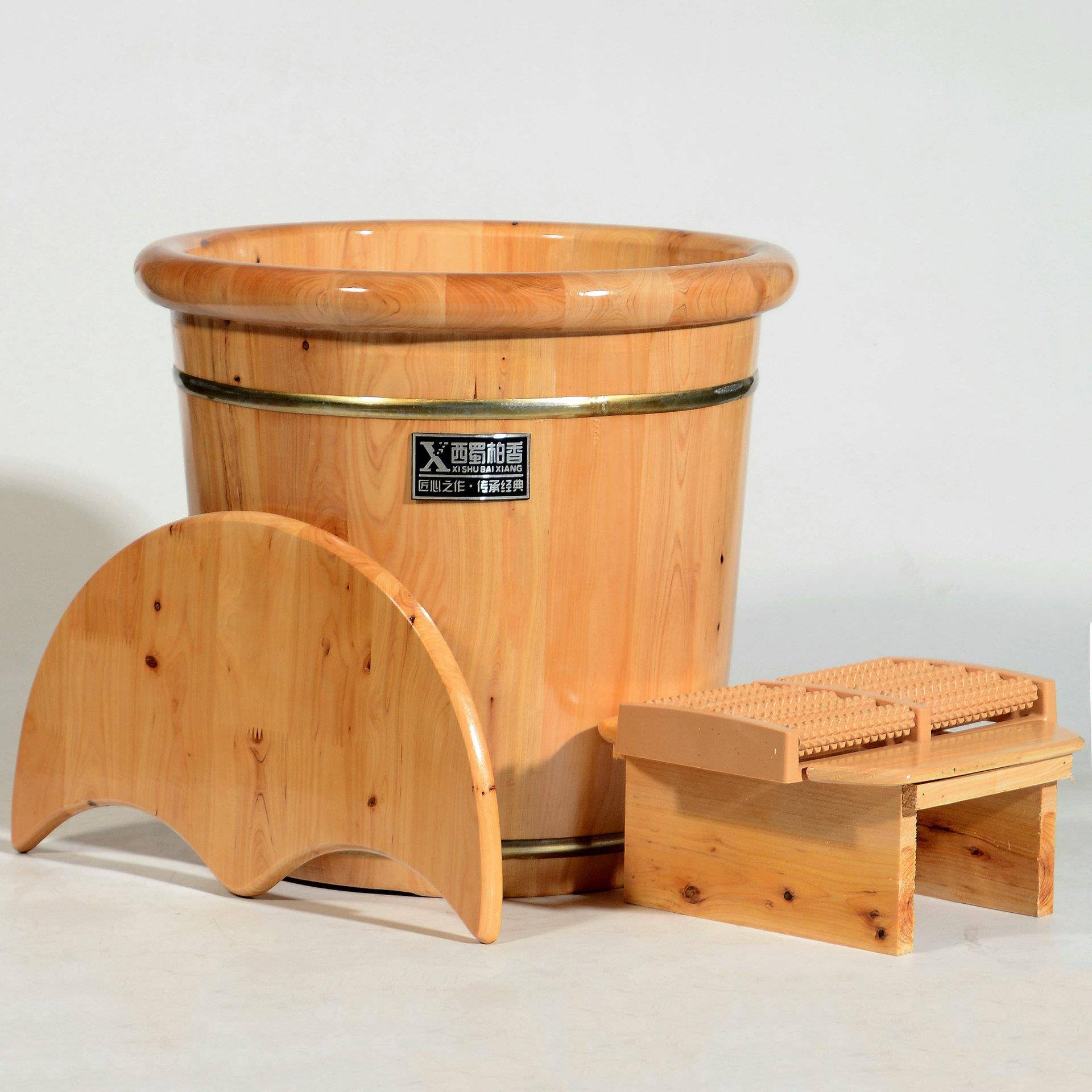 香柏木熏脚蒸足浴泡脚桶木桶家用桶木质KRA过小腿高深洗足疗厚实