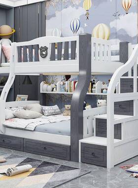 挚实木上下床高低床33648子成母床层床两层床上下铺儿童床人母喜