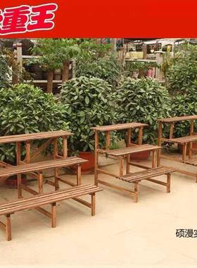 碳防腐实木19678花架户阳台置化肉物架多层阶梯式外花盆架子多三