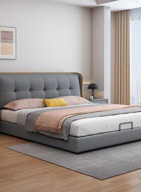 现主卧大床2025新款代简约软包床箱皮床家用储75774床物高收纳双