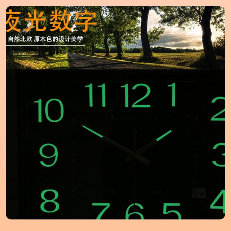 ?1英寸静音夜光石英钟表客厅挂年办公挂钟时钟万历8温F75T998J湿