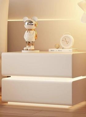 实木油床头奶柜皮29978质简约家用现代小边型卧室床柜简收纳易柜