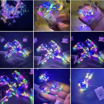 灯5499串串LD小盒灯串E彩色鲜花灯圣诞树装饰白铜线氛围串灯铜线