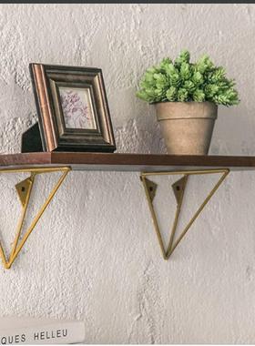 美式工业阳风IFH置物架铁艺式收架客厅纳台现代简约实壁木隔板花