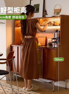 复古法式餐边柜靠一新体储物柜双0层225款客厅029墙酒柜小户型