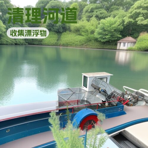 清理水面垃圾清湖面水草用保洁船河道清理船  割草船厂家水库