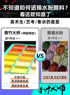 集大师水粉颜DWP料美术果冻生丙粉套装2色840ml盒装艺考色彩训48