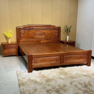 金花1木全梨实木床.8米主卧仿室大床2X2.2米FYU古加厚1.5米榫卯结