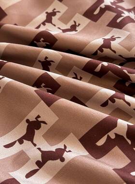 季新款轻奢水洗真丝印花四件件套亲肤透气凉感丝真滑丝UKM床上夏