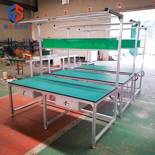 不锈钢工作台实验台台检测CMT台防静电面双边灯架作包单装打包台