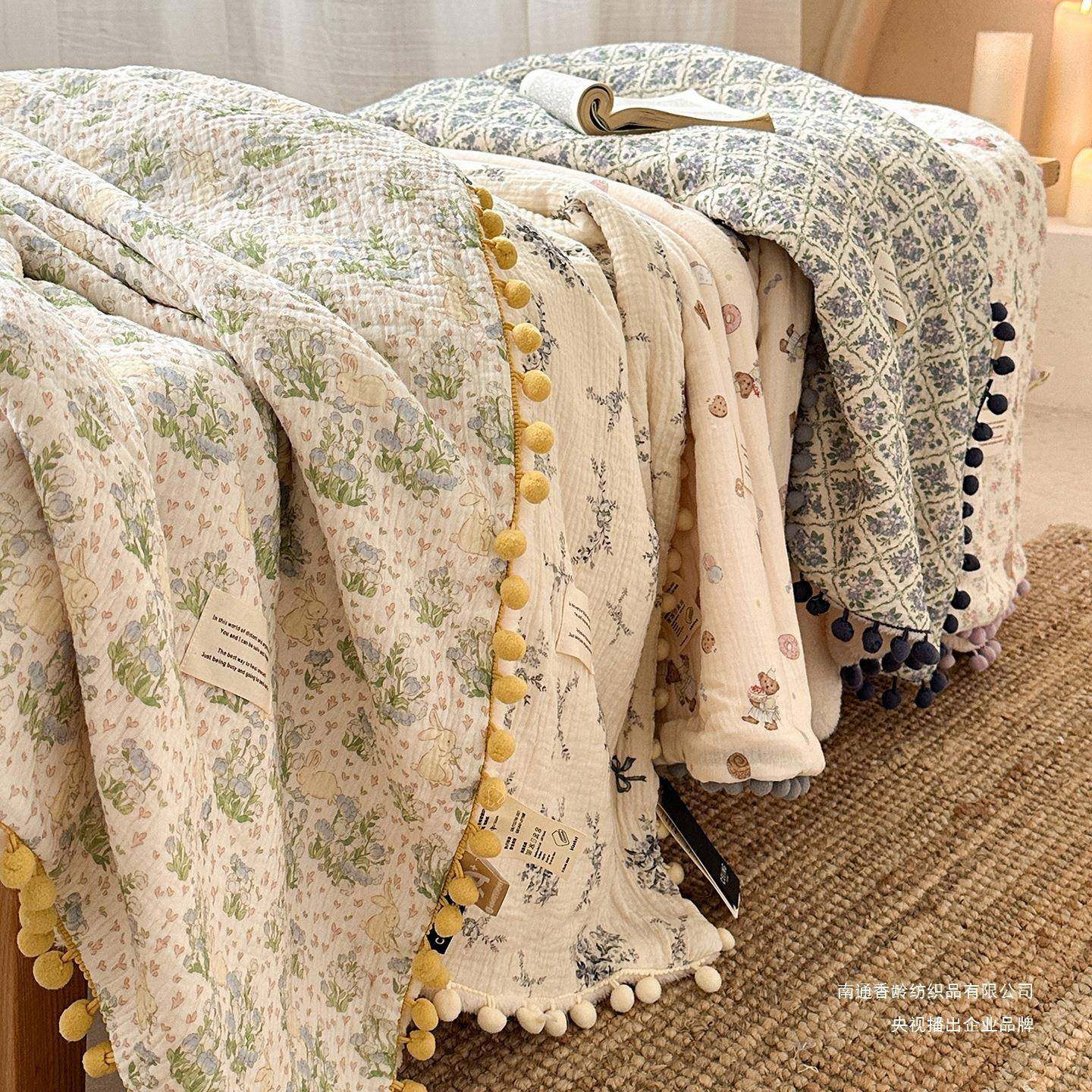 韩系碎花纱布毯子双层纱子布毯子四季通63221沙公用办室午睡毯发,玩具/童车/益智/积木/模型,垂直悬浮玩具,淘宝优惠券,粉丝福利购,淘宝优惠卷