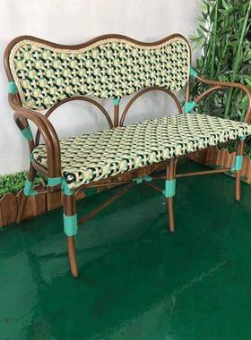 户外编沙发藤椅庭院OOF园简约法式藤双花人沙发外民缩室网红沙发