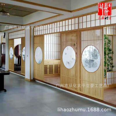 广州木厂隔竹制屏风竹格54628栅竹竹制花格移门中式屏风断栅栏