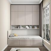 儿童榻凑米衣柜书柜一体床组RUL合省简空间储物现代约床榻小户型