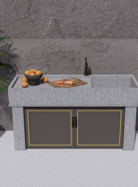 R大理石洗衣池一体台盆农水池阳台洗58372手池带搓外衣板村户庭6