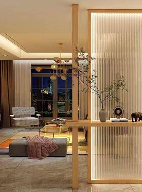 实木玻台璃新洗中式隔断入45191户客厅沙发遮挡手卫间生遮挡屏风