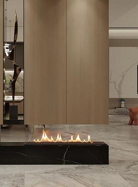 高端10703真火酒用简精壁炉室内外火炉式约嵌入家装饰壁法炉芯取