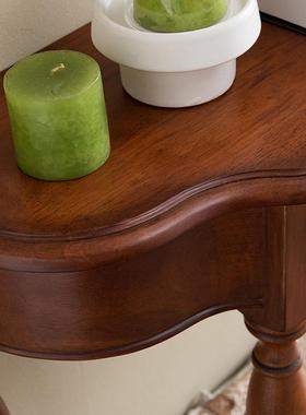 走7W美式实木玄关桌台复古断柜52625廊靠墙隔圆桌沙发阳台几条案