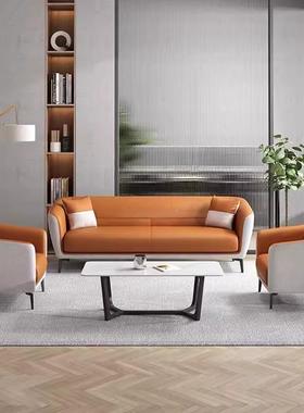 办代公沙发简约现待休息区接小型072001休闲三人商务洽谈沙发室茶