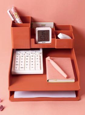 办公合桌面A424150室纸料收纳盒多层资料组整理架文件整理收纳塑