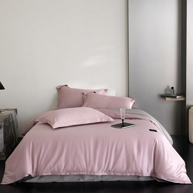 0s套长绒棉高支高全棉纯色双拼四件套单被单床8密2620单床笠母婴