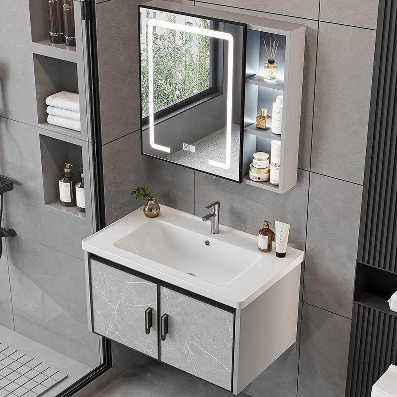 工684厂直发碳纤维V浴C柜组合智能镜柜陶室瓷一体盆小户P型洗漱台