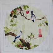 州刺绣厅绣片客书房办210公苏室装 苏饰画手工绣郎世宁花鸟厂家生