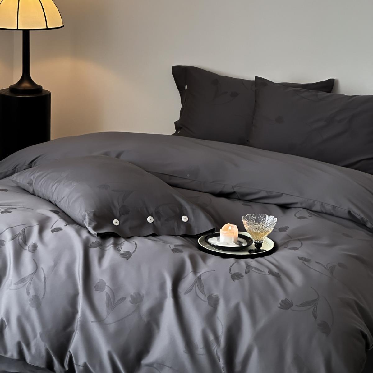 件轻奢贵妇感！法式提贡缎类全花棉四套ali-19810a0S纯棉长绒棉裸