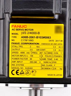 A系ADR06B-206-B103#0063发那科fauc原装1数控统配件伺服电机n马