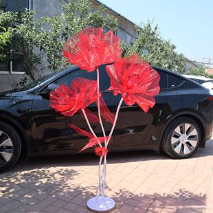 橱窗丝网罂粟花大花外婚礼装饰高拍型摄道具端场景LX-1273装饰花