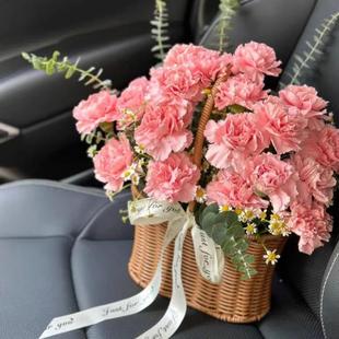 篮手提花竹编织花篮插竹篮花盆小提子篮草编花sAWqM53x童藤编编