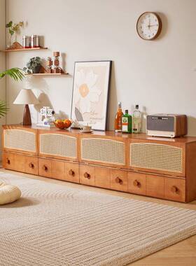 fc实木斗柜储PUZ物柜收卧床尾柜组合柜床柜头电视室柜矮书柜纳柜