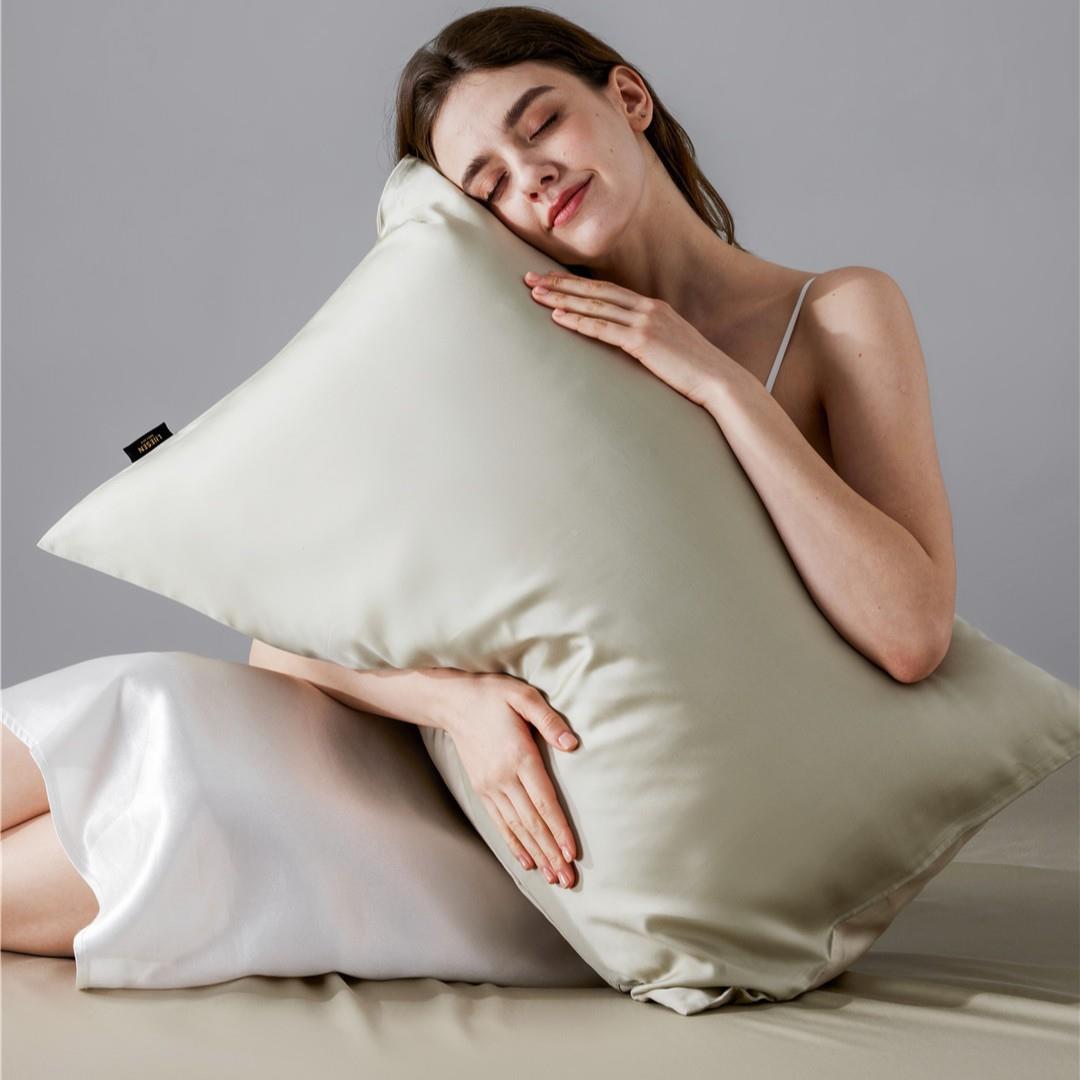 a类120股精超细套旦天丝素色枕202503LS兰48双*74cm枕头套