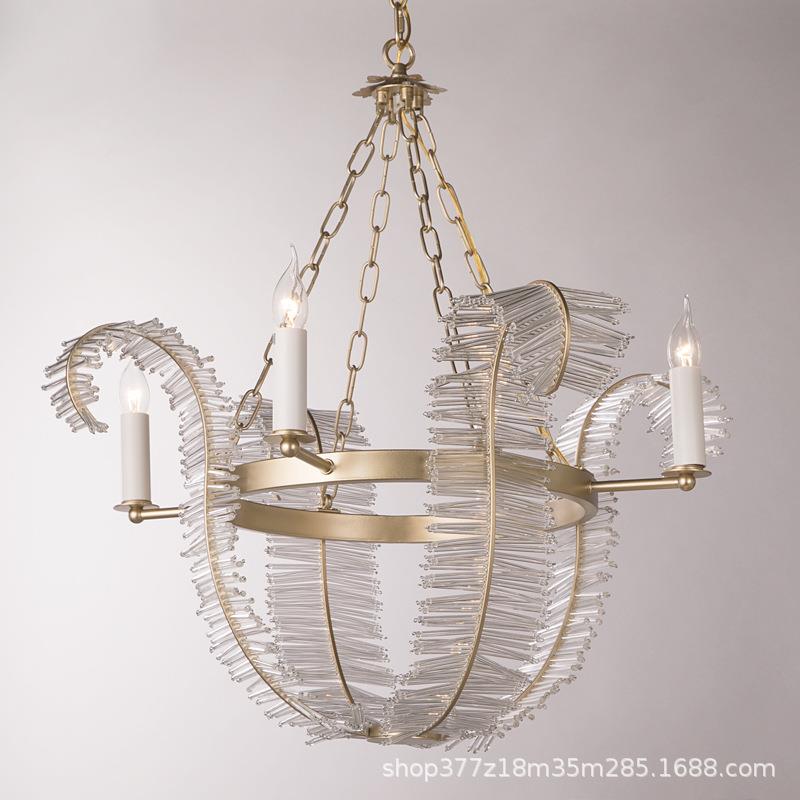 美复卧关古铁艺做旧个性芭蕉叶吊灯客厅室式公主房玄0514别墅吊灯