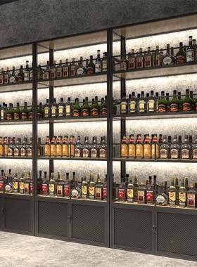 简约酒红酒架吧用铁35684艺酒柜酒庄商物架葡萄啤置酒落地展示柜